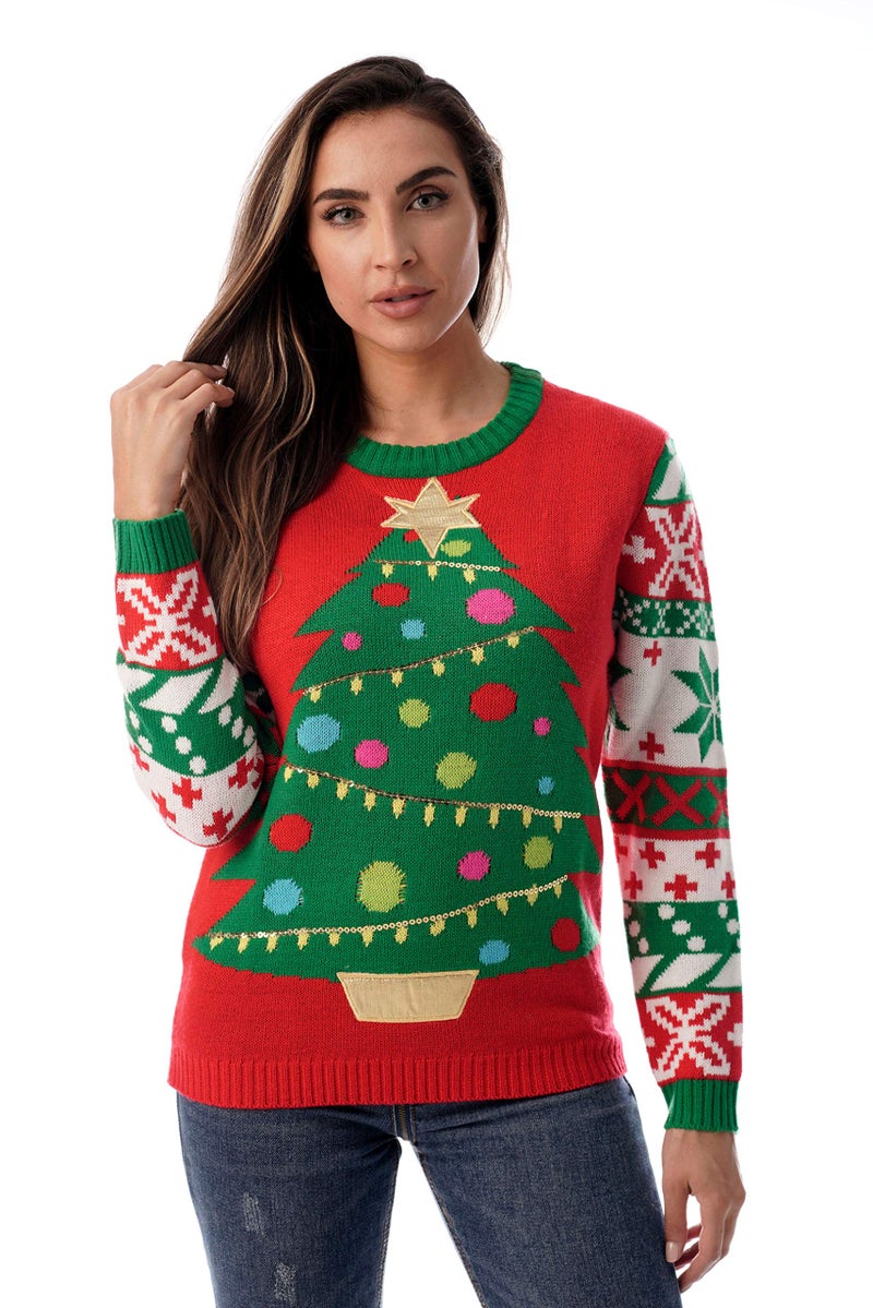 #followme Womens Ugly Christmas Sweater - Sweaters for Women 6773-211-L - Image 1